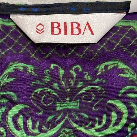 BIBA Bohemian Traditional Indian Long Sleeve Dress w/Floral Designs (Size: 8) - Picture 5 of 15